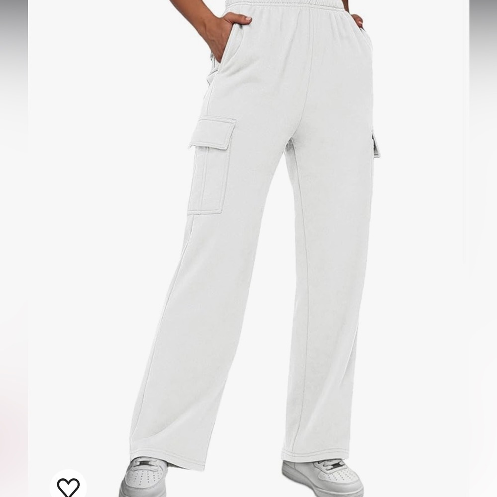 White cargo sweatpants